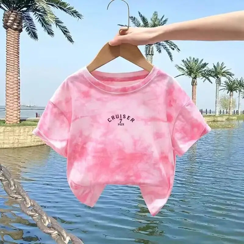Summer Children Cartoon T-shirt for Boy Printing  Boys T Shirt Girls Tops Tees Cartoon Kids Clothes