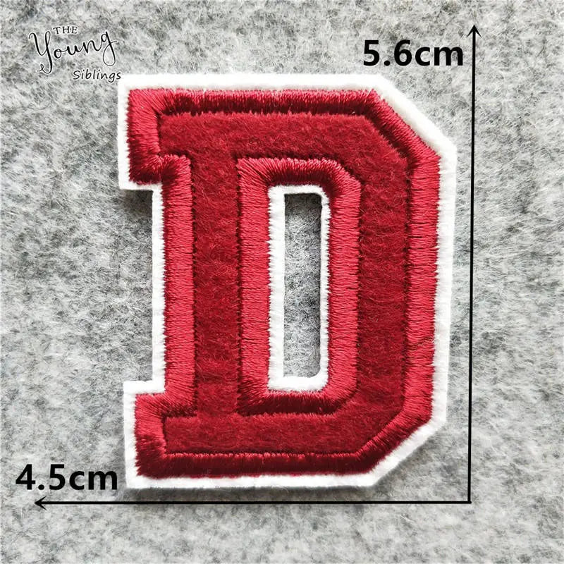 DIY write yourself red Letter A-Z Iron On Patch DIY embroidered Applique Clothing Sewing thermo-stickers Badges Accessories