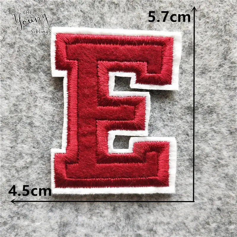 DIY write yourself red Letter A-Z Iron On Patch DIY embroidered Applique Clothing Sewing thermo-stickers Badges Accessories