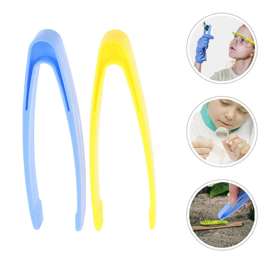 4pcs Game Tweezers Fine Motor Toys Tweezers Kids Plastic Educational Preschool Counting Skill Experiment Tools Building Blocks