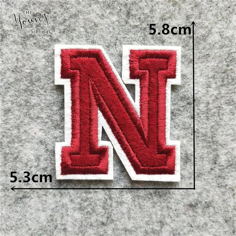 DIY write yourself red Letter A-Z Iron On Patch DIY embroidered Applique Clothing Sewing thermo-stickers Badges Accessories