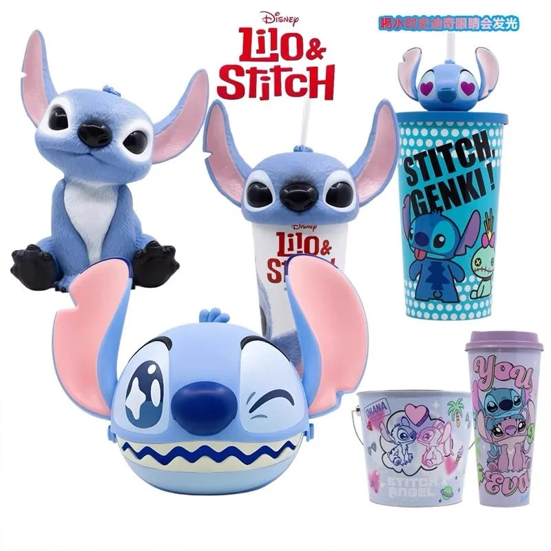 Lilo & Stitch Movie Stitch Cup Tumbler Popcorn Bucket Exclusive Cinema Collectible Decoration Model Christmas Fans Toys Gifts
