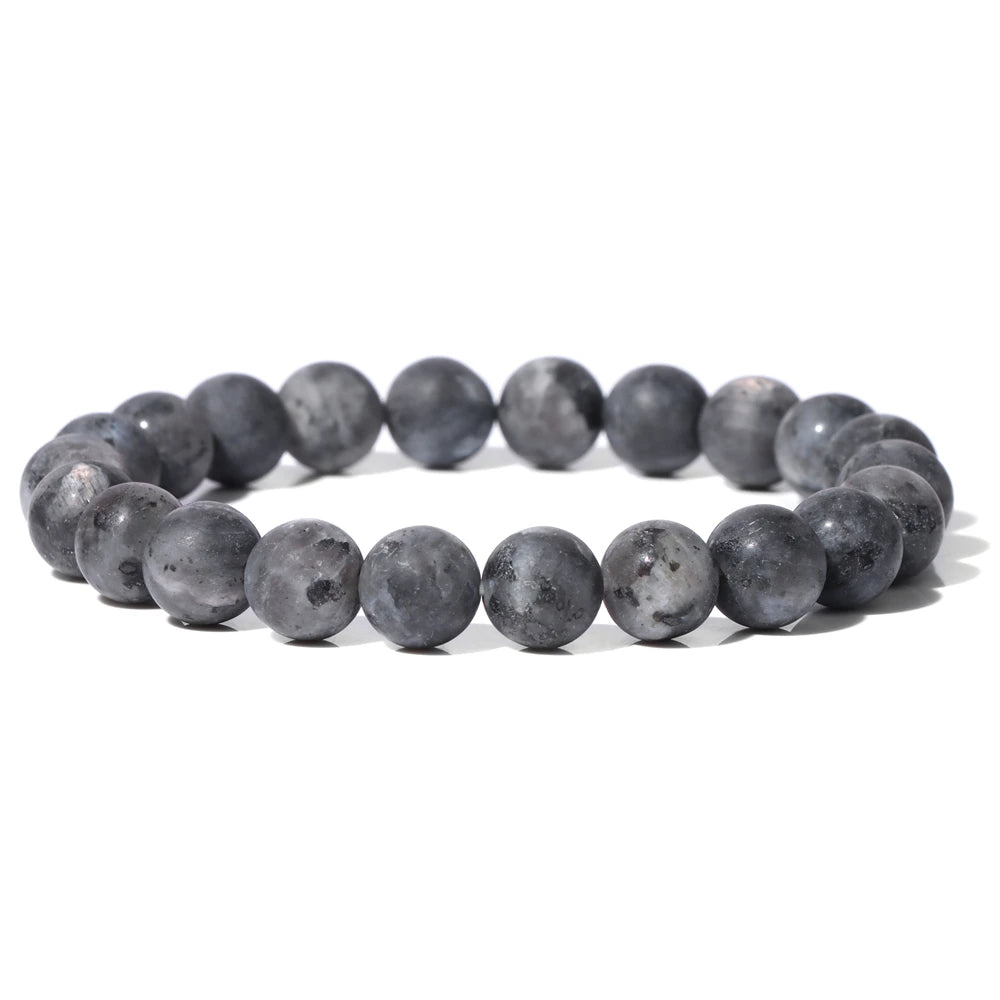 Natural Stone Beads Bracelet 8mm Frosted Opal Malachite Quartz Beaded Elastic Bracelets for Women Men Fashion Jewelry Gift
