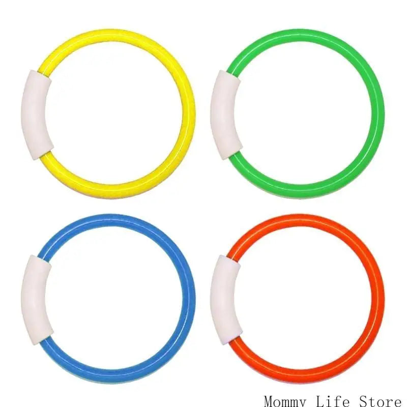 Summer Pool Snorkeling Dive Rings Set of 4 Improve Swimming Skill With Colorful Designs Diving Toy For Kids And Adults