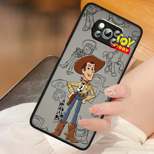 Toy Story Cartoon Fashion Cute Frosted Translucent For Xiaomi Mi Poco X5 X4 X3 M6 M5S M5 M4 M3 F5 F4 F3 GT Pro 5G Back