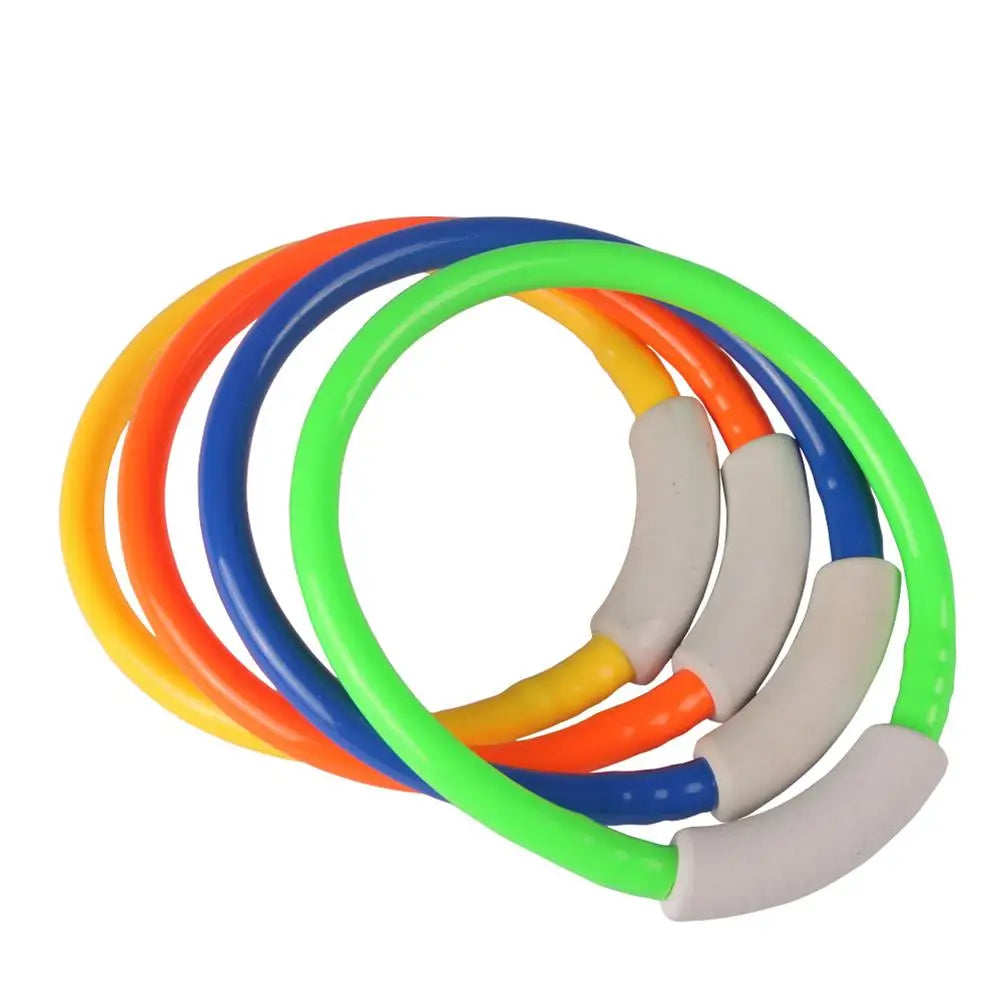 4PCS Diving Rings Toy Bright Color Safe Kids Underwater Training Grab Rings Earth Tones Child Pool Play Fun Swim Learning Water