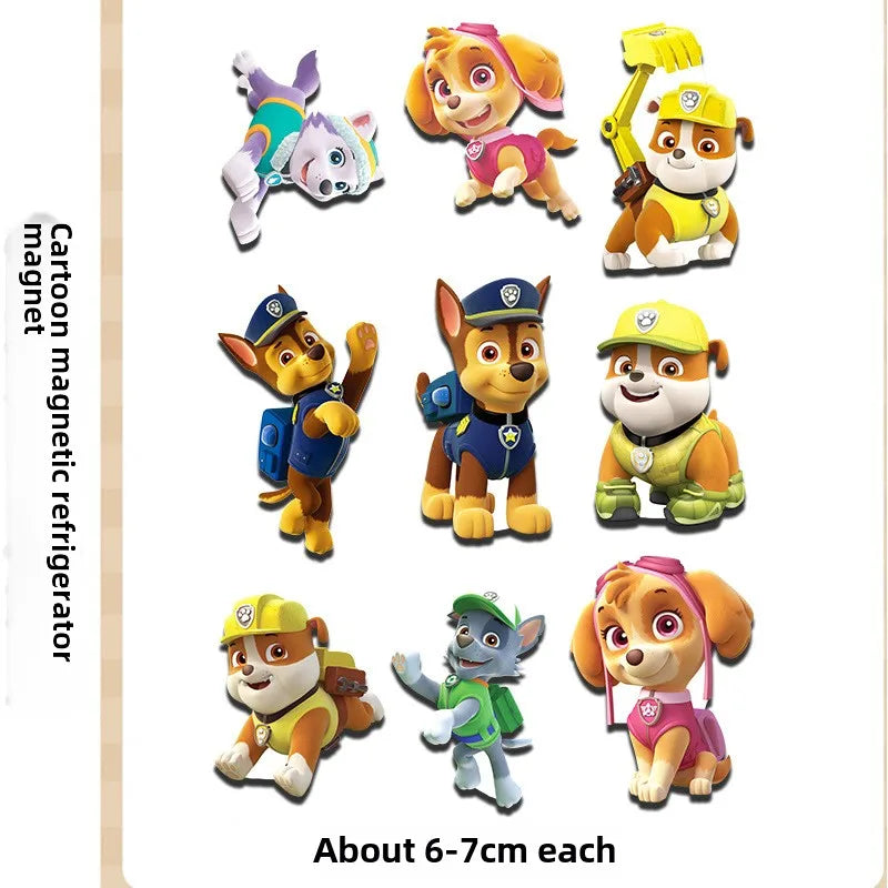 9PCS Paw Patrol Chase Refrigerator Magnets Kawaii Cartoon Cute Home Decorative Big Fridge Magnet Personalized Whiteboard Gadget