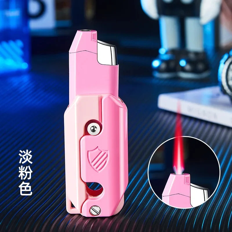 2025 Carrot Knife Lighter Refillable Red Flame Windproof Decompression Radish Folding Fidget Stress Anxiety Novelty Lighters