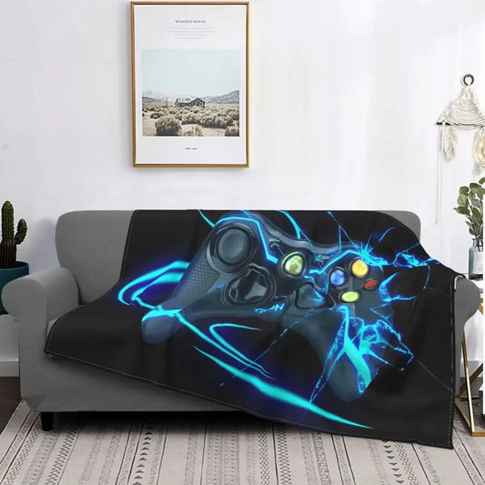 3D Print Gamepad Baby Blanket Sofa Cover Velvet Summer Video Games Gift Kid Portable Ultra-Soft Throw for Bed Car Bedspreads
