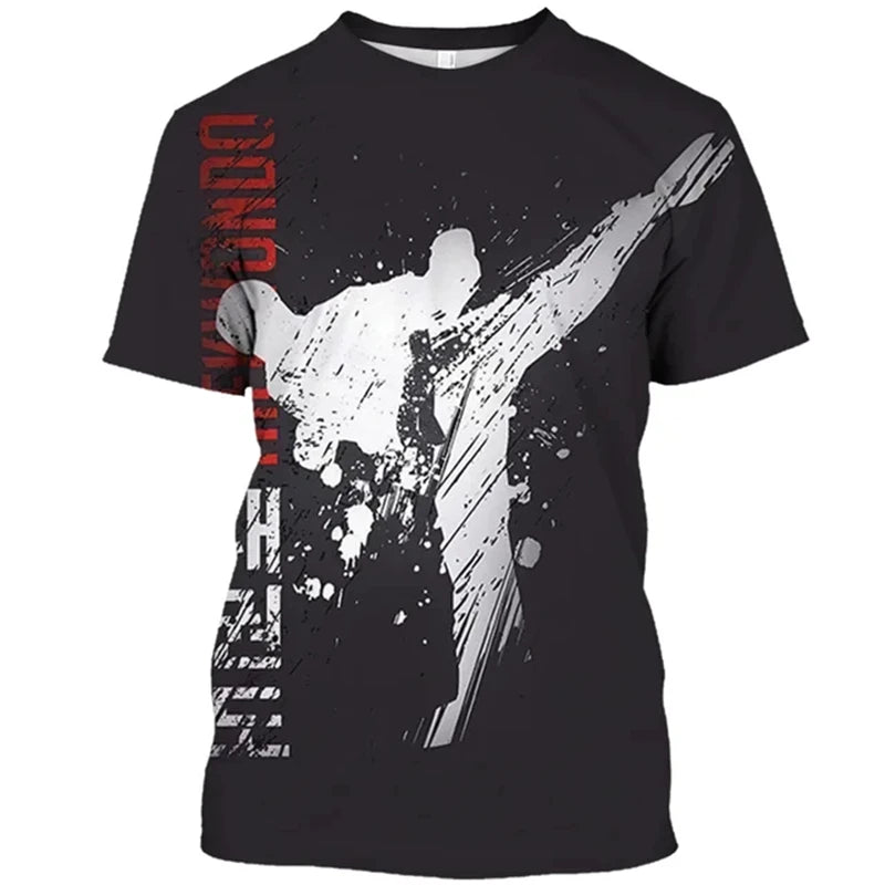 Japanese Karate 3d Printed T-shirt For Men Sports Breathable Comfortable Tee Shirt Short Sleeves Fashion Trend Hot Blood Tees