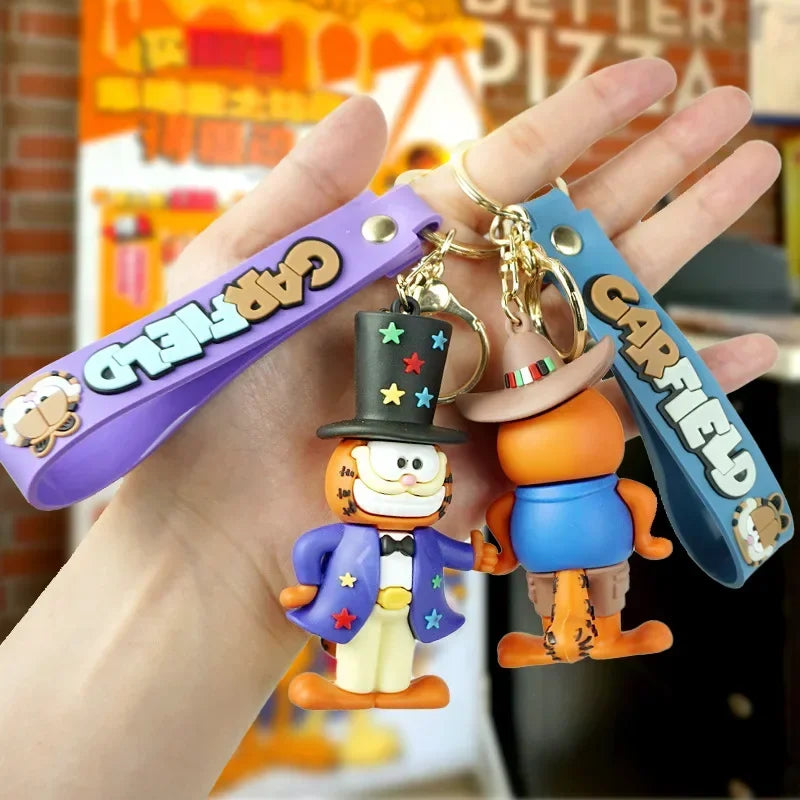 New Garfields Kitten II Keychain Cute Cartoon Kitten Model Doll Bag Pendant Matching Purse Pendant Doll Keychain Kids Toy Gift