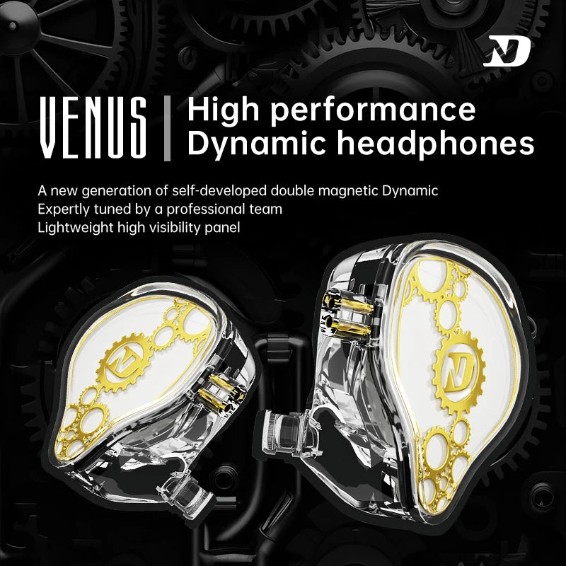 ND Venus-HiFi wired in-ear headphones stereo noise reduction bass HIFI cable music sports microphone speaker accessory adapter