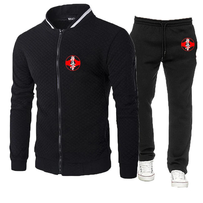 Kyokushin Karate 2023 Men's New Long Sleeve Cotton Zipper Hoodies Harajuku Popular Tracksuit Sweatshirts+Pants Two Pieces Suits