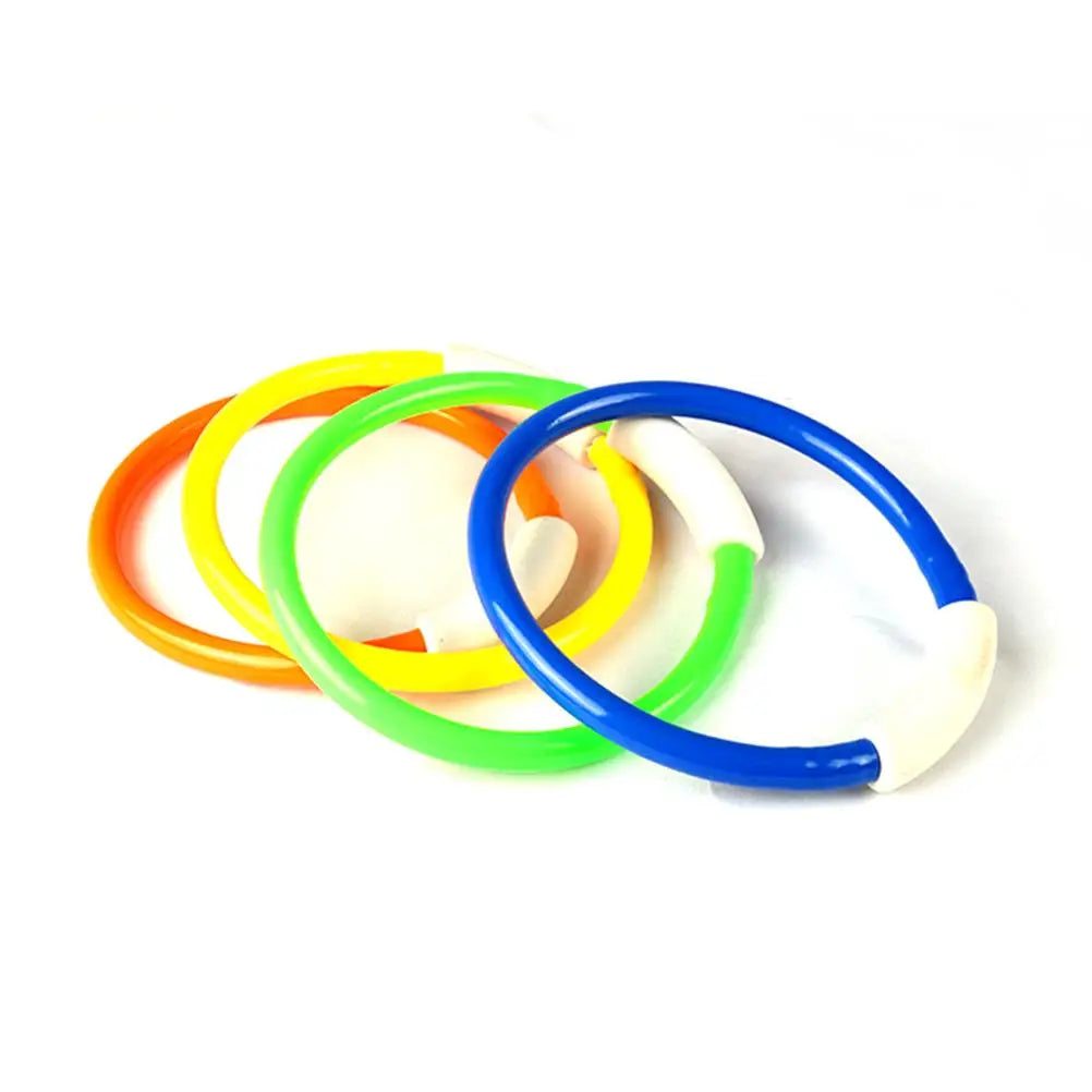 4PCS Diving Rings Toy Bright Color Safe Kids Underwater Training Grab Rings Earth Tones Child Pool Play Fun Swim Learning Water