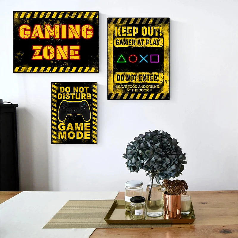 Eat Sleep Game Repeat Gaming Decoration Gamer Picture Character Poster Canvas Painting Kids Room Prints for Modern Home Decor