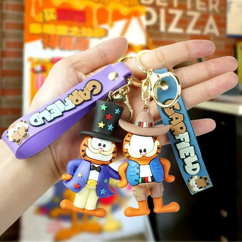 New Garfields Kitten II Keychain Cute Cartoon Kitten Model Doll Bag Pendant Matching Purse Pendant Doll Keychain Kids Toy Gift