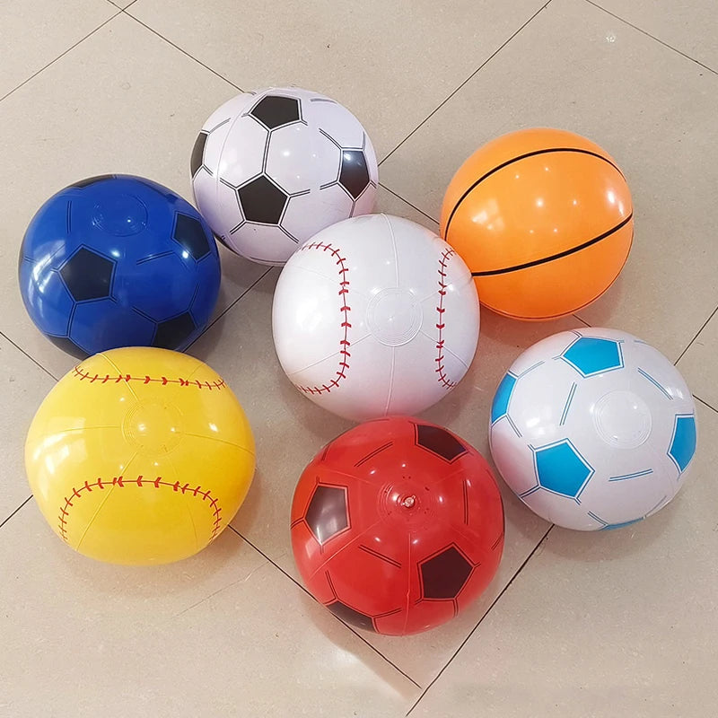 PVC Inflatable Football Baseball Basketball Volleyball Happy Summer Beach Party Decorations Swimming Pool Inflatable Toy Ball