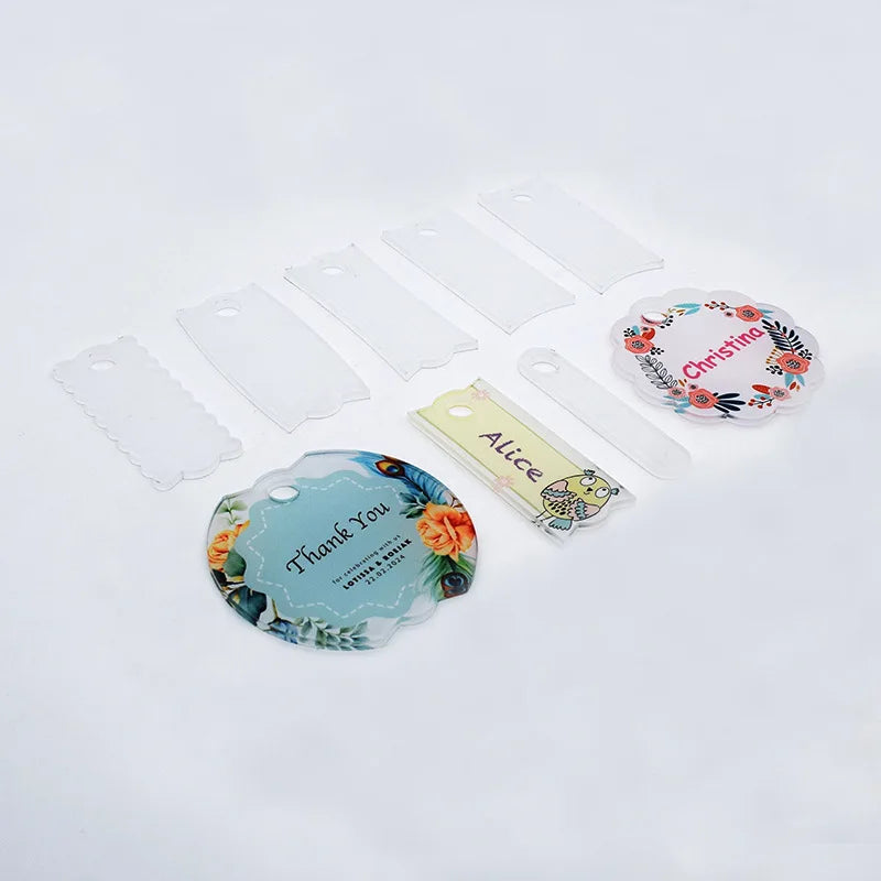10pcs/Lot New Acrylic Sublimation Name Plates for 40oz Tumbler Lid Topper Custom Tumbler Name Tag