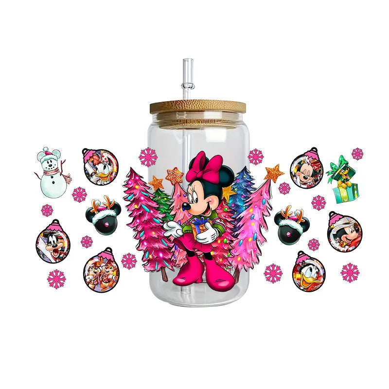 Disney Mickey Mouse Easy peel waterproof DIY Decals 3D transfers uvdtf crystal stickers 16oz uv dtf tumbler cup wraps sticker