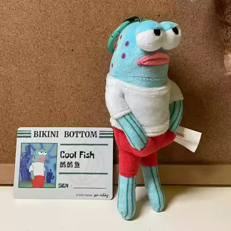 New Residents Of Bikini Bottom Underwater Fish Population Plush Pendant Blind Box Dolls Kawaii Action Anime Figure Toys Gift