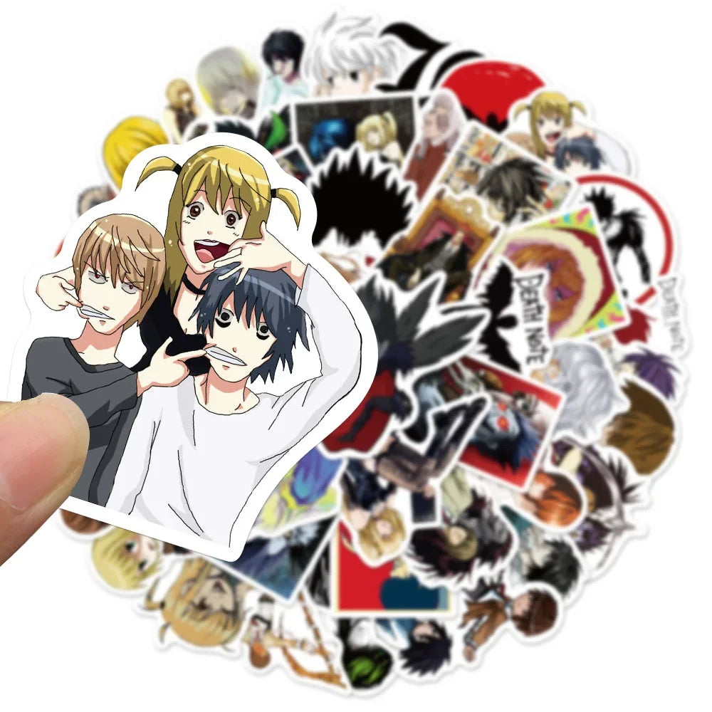 50Pcs DEATH NOTE Japanese Anime Stickers For Laptop Luggage Motorcycle Phone Skateboard Toys Car Diary Helmet