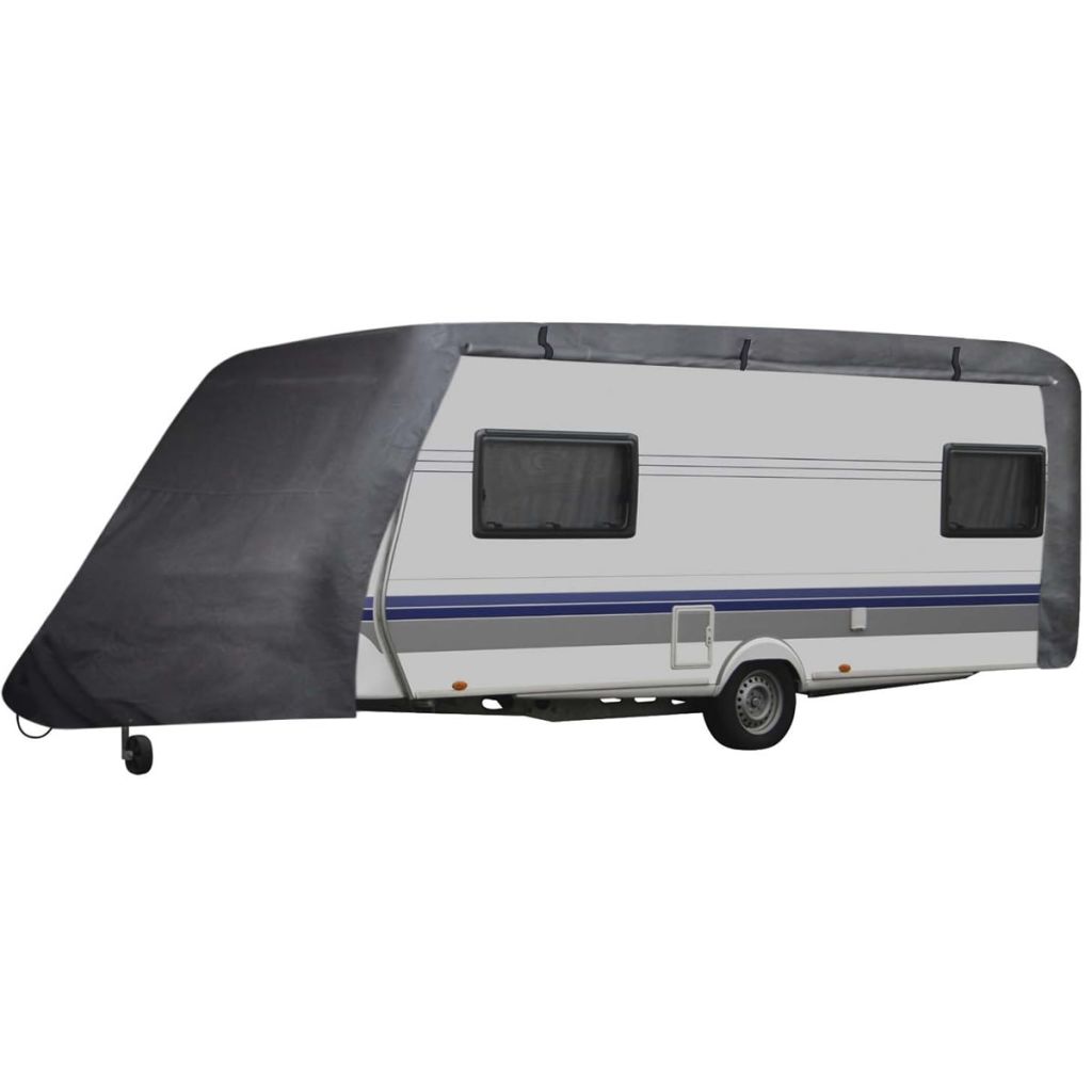 vidaXL RV Cover Caravan Top Cover Breathable Motorhome Protective Cover Gray-6