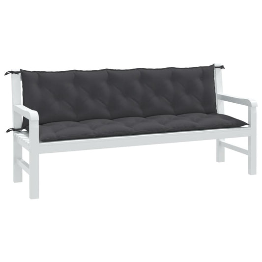 vidaXL Garden Bench Cushions Seat Pad Outdoor Patio Furniture 2 Pcs Fabric-0