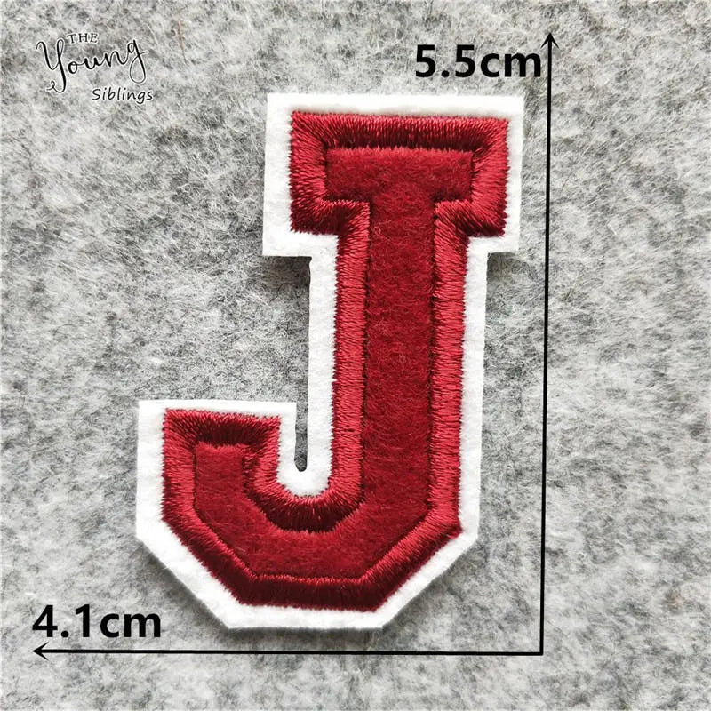 DIY write yourself red Letter A-Z Iron On Patch DIY embroidered Applique Clothing Sewing thermo-stickers Badges Accessories
