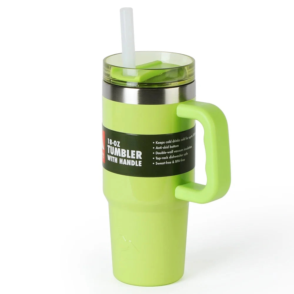 Insulated Stainless Steel Tumbler with Handle 18oz Cold Hot Drink Coffee Mug Spill Proof Travel Cup Dishwasher Safe