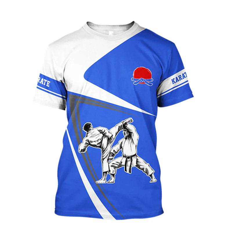 3D Karate Print T Shirt Martial Art Wushu Graphic T-shirts For Men Kid Fashion Streetwear Short Sleeves Sports Gym Clothing Tops