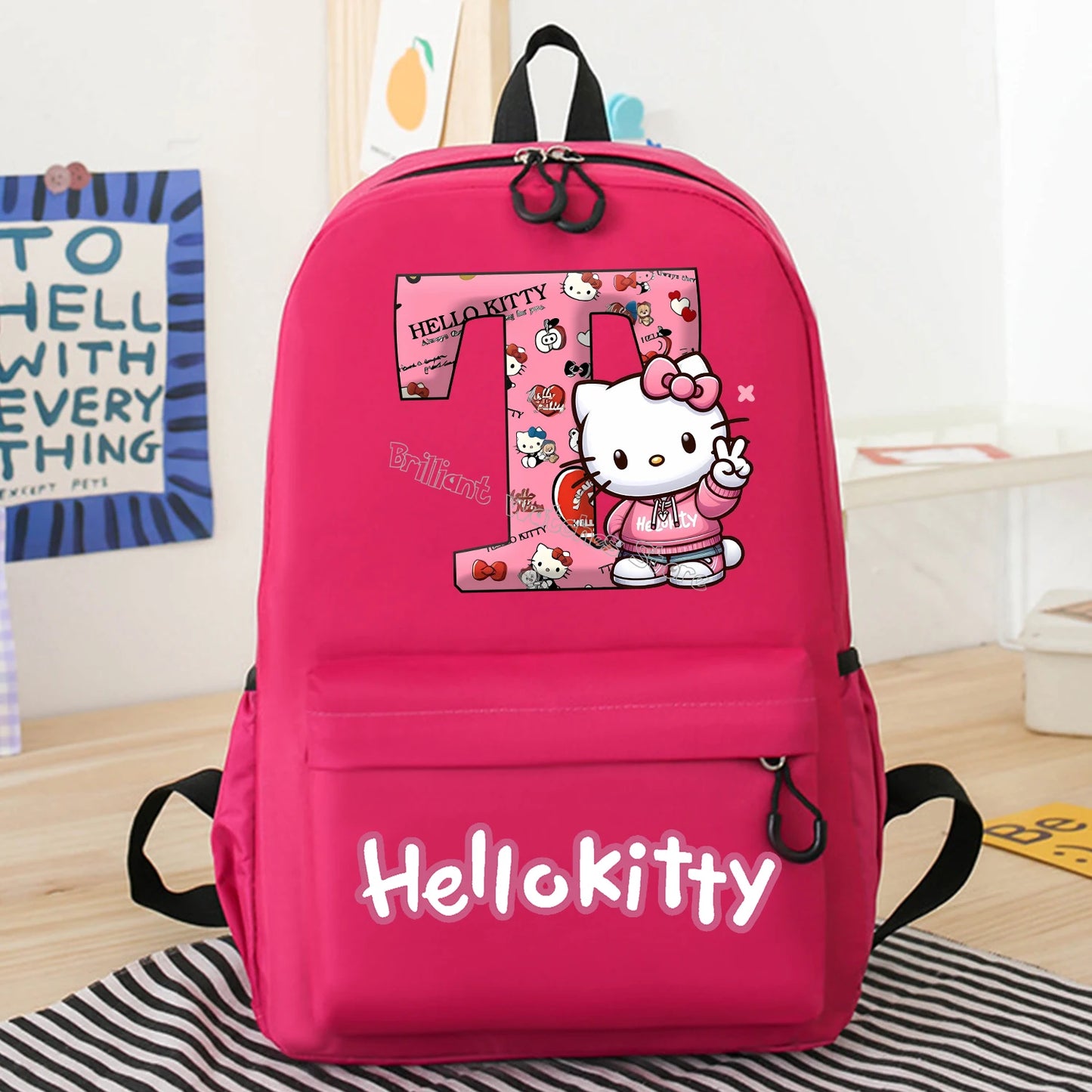 Hello Kitty New Backpack Cute Cartoon Schoolbag Pink Girls Anime Knapsack Student Large-capacity Bags Kids Book Storage Bag Gift