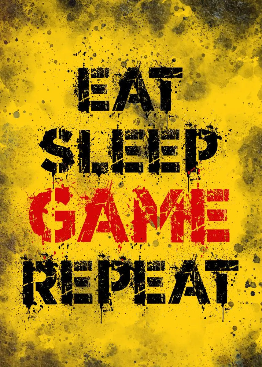 Eat Sleep Game Repeat Gaming Decoration Gamer Picture Character Poster Canvas Painting Kids Room Prints for Modern Home Decor