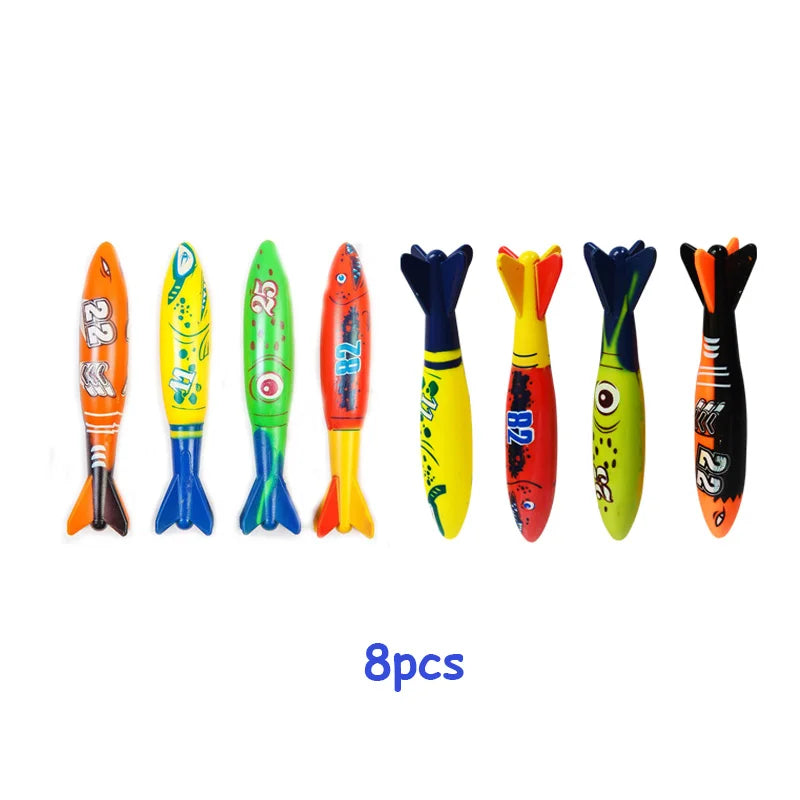 Summer Diving Toys Torpedos Octopus Diving Fish Ring Swimming Pool Water Games Training Gift Set Toys For kids