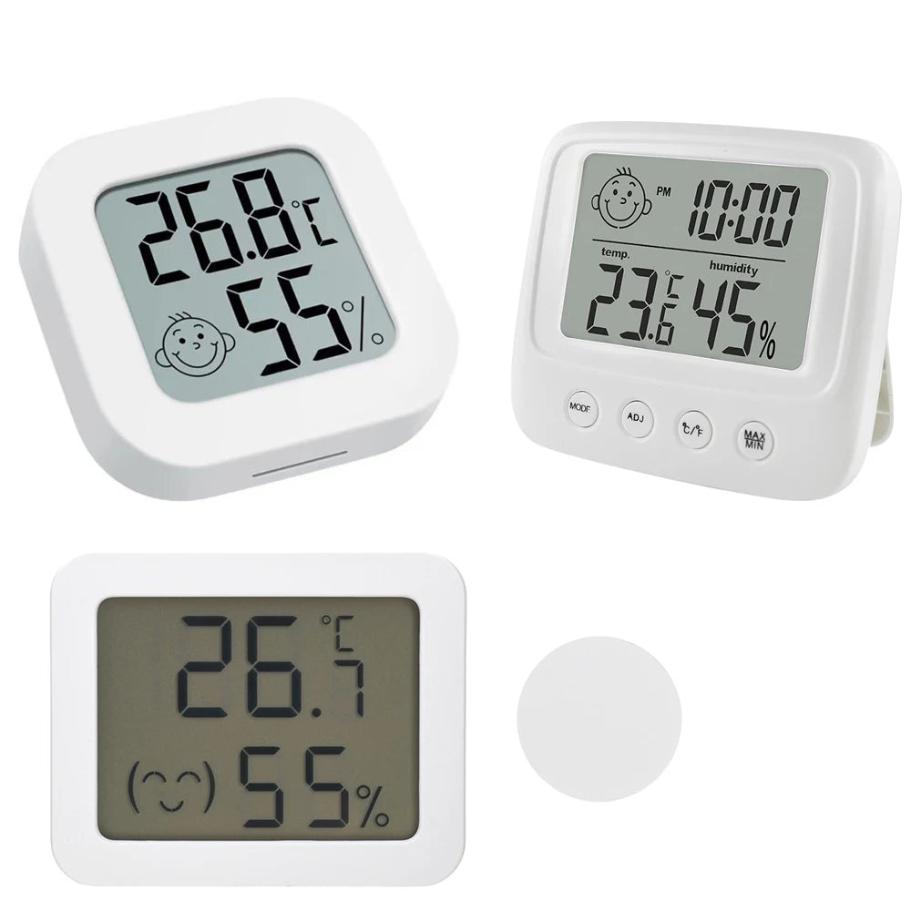 smiley face model thermo-hygrometer LCD Digital Display Temperature and Humidity home