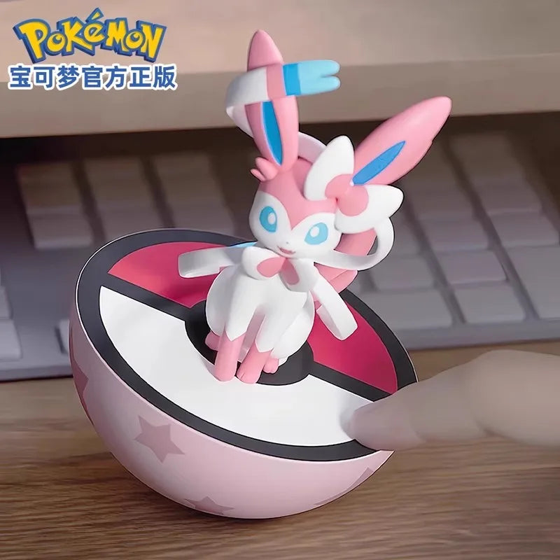 Original Pokemon Anime Figures Pikachu Gengar Sprigatito Sylveon Quaxly Fuecoco Tumbler Toys PVC Model Kawaii Collect Kid Dolls
