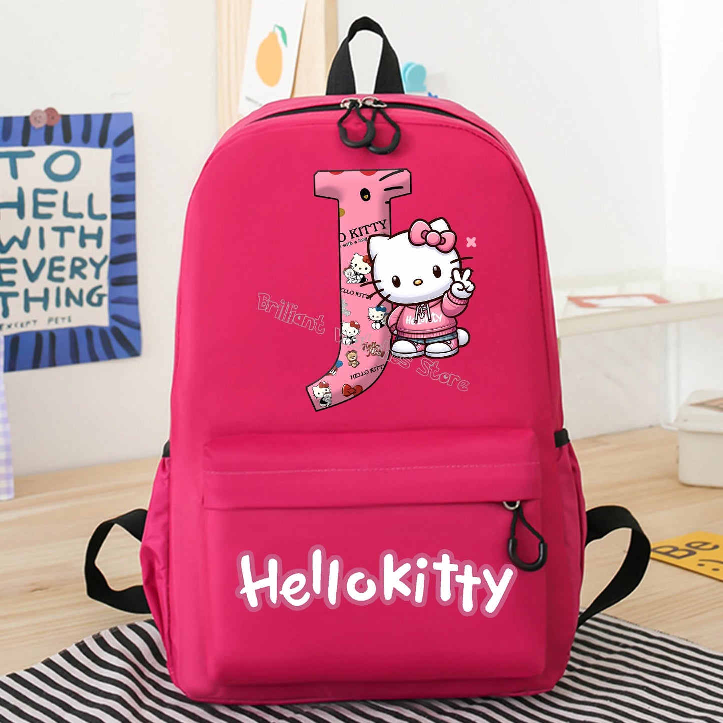 Hello Kitty New Backpack Cute Cartoon Schoolbag Pink Girls Anime Knapsack Student Large-capacity Bags Kids Book Storage Bag Gift