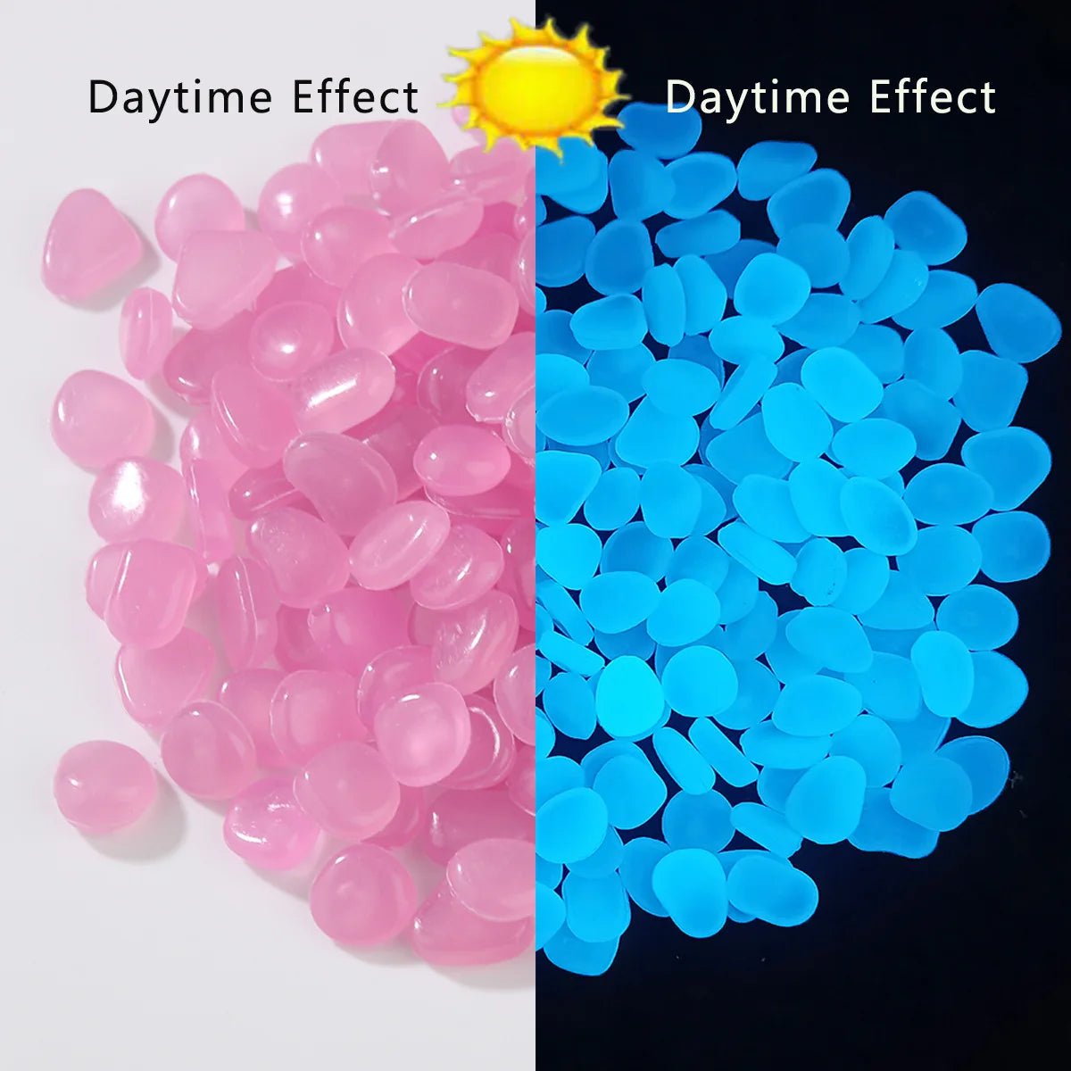 100PCSLuminous stone garden fish tank landscape glow-in-the-dark stone decoration artificial fluorescent color goose stone