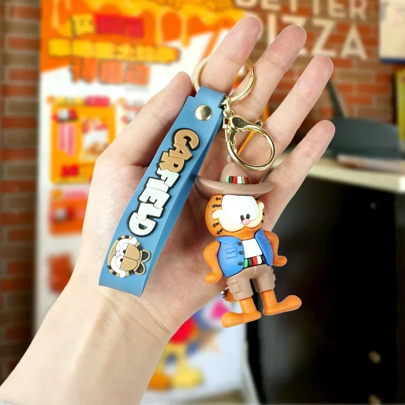 New Garfields Kitten II Keychain Cute Cartoon Kitten Model Doll Bag Pendant Matching Purse Pendant Doll Keychain Kids Toy Gift