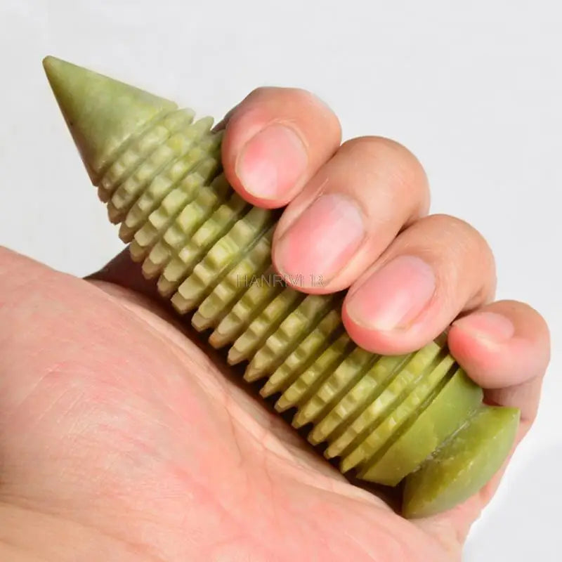 Natural Jade Stone Massage Stick Palm Hand Spiky Massager Acupoint Therapy Body Acupuncture Ball Stress Relief Health Care Tool