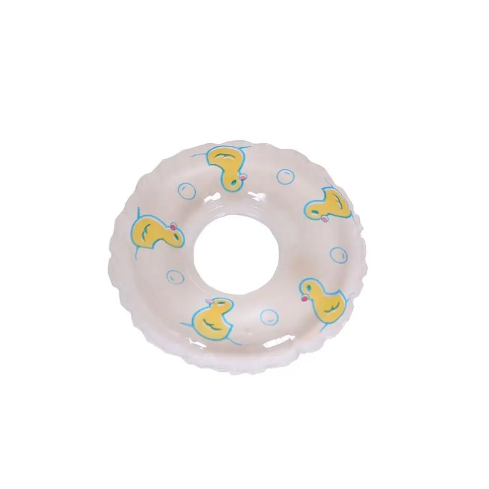 PVC Dollhouse Miniature Swimming Ring Yellow Duck Inflatable Mini Rings Swimming Toy Handmade DIY