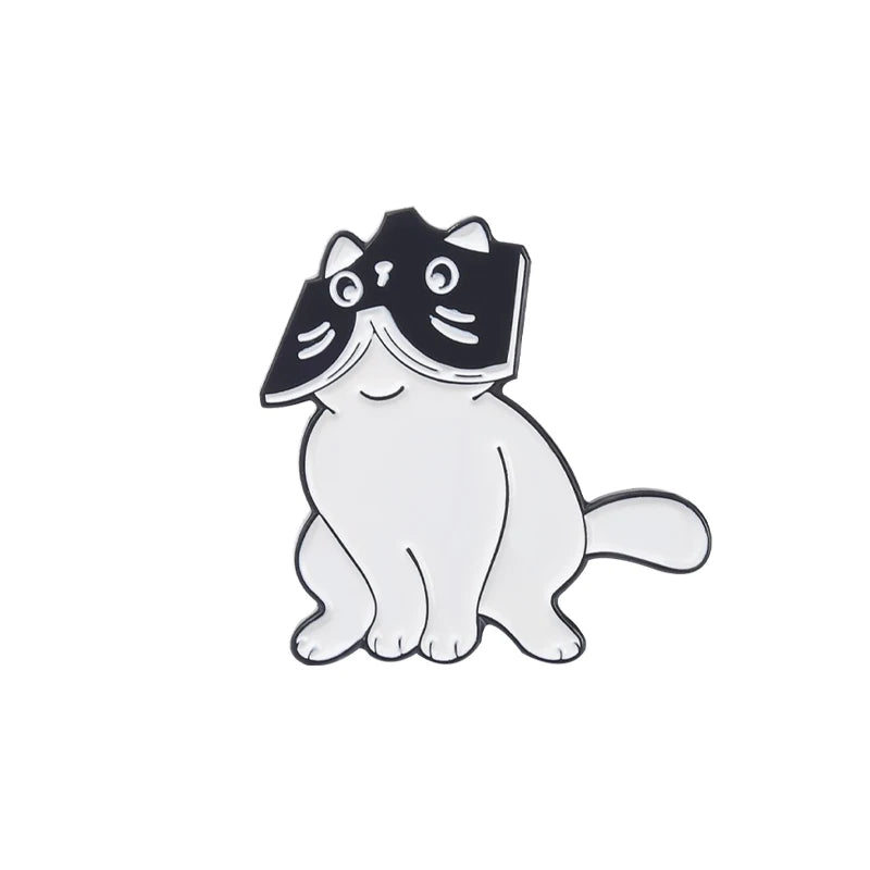 Lovely Animal Enamel Pin Custom Cat Penguin Panda Read A Book Brooch Bag Lapel Pin Cartoon Funny Badge Jewelry Gift for Kid