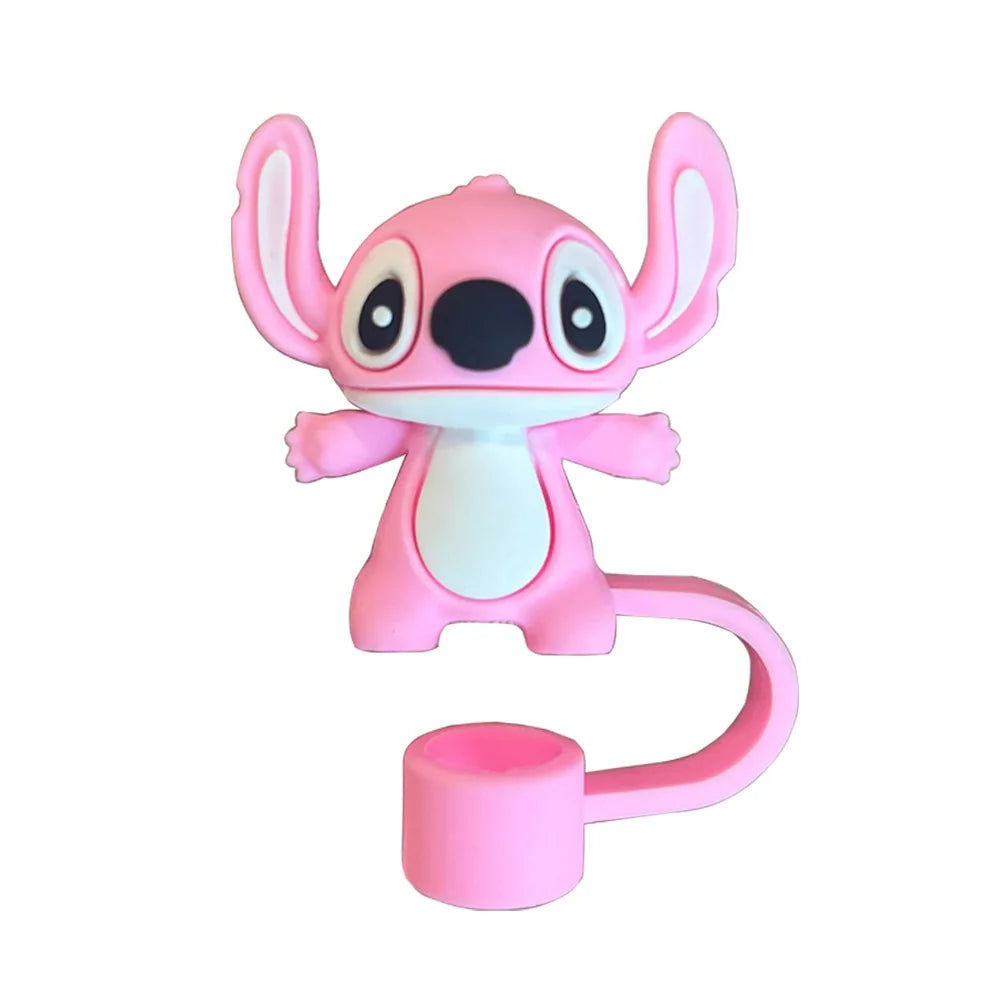 4Pcs Stitch10Mm Straw Covers Cap Compatible with Stanley 30&40 Oz Tumbler,cute Stitch Straw Toppers,reusable Dust-Proof Straw
