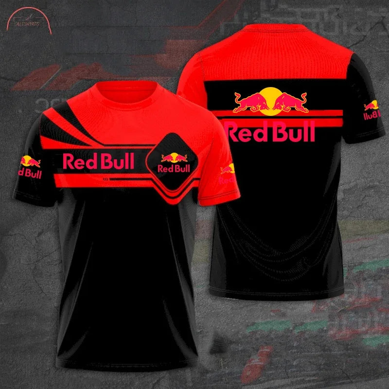 Red Bull Men's Summer 3D Printed Fashion Short Sleeve Oversized Men's T-Shirt Red Bull Racing Team Women's and Men's Tops