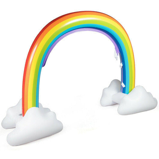 Inflatable Rainbow Sprinkler Backyard Games Outside Water Toy Yard-0