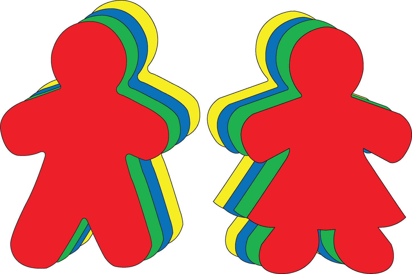 SHAPES ETC. Kid Shape Set Assorted Color Super Cut-Outs- 8” x 10”-0