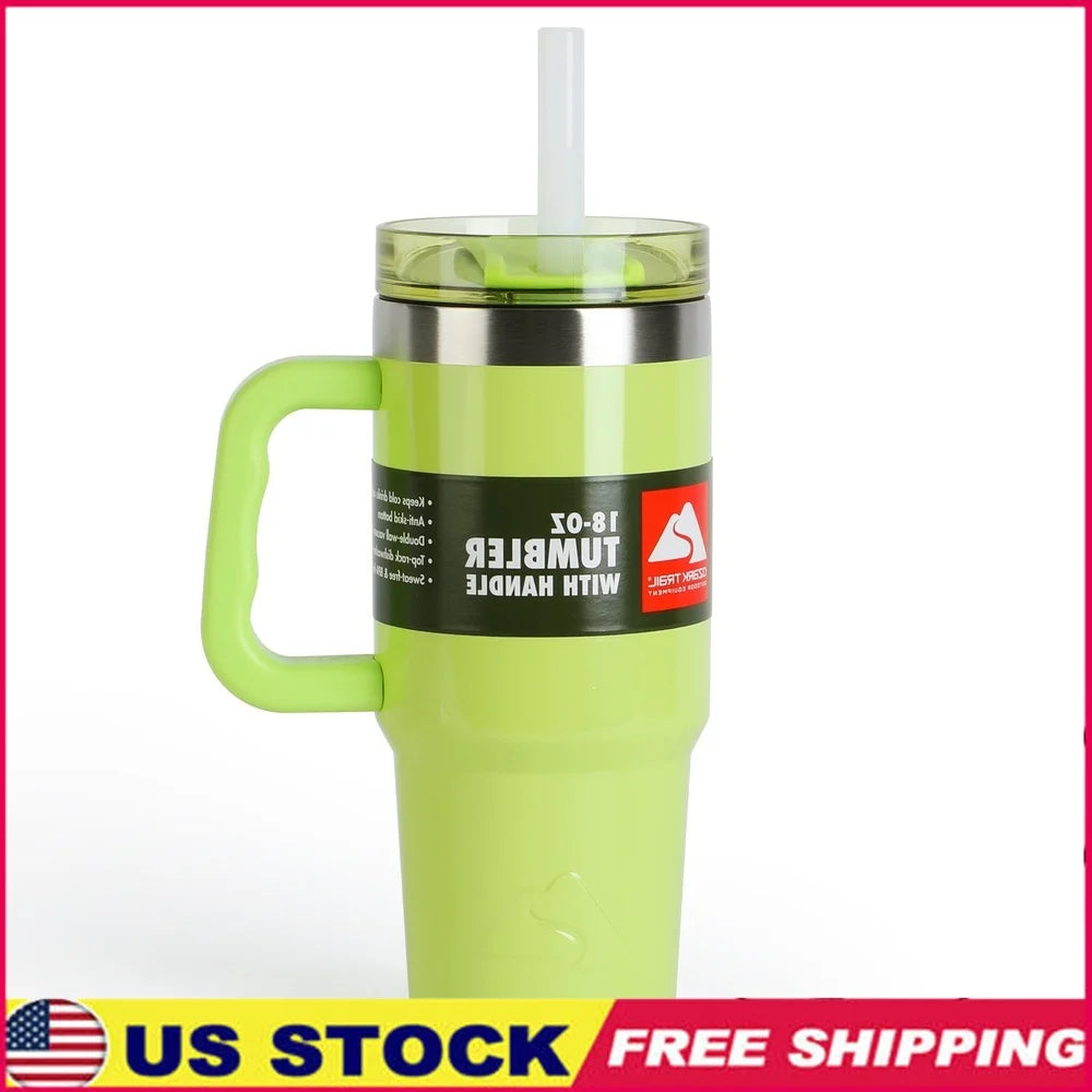 Insulated Stainless Steel Tumbler with Handle 18oz Cold Hot Drink Coffee Mug Spill Proof Travel Cup Dishwasher Safe