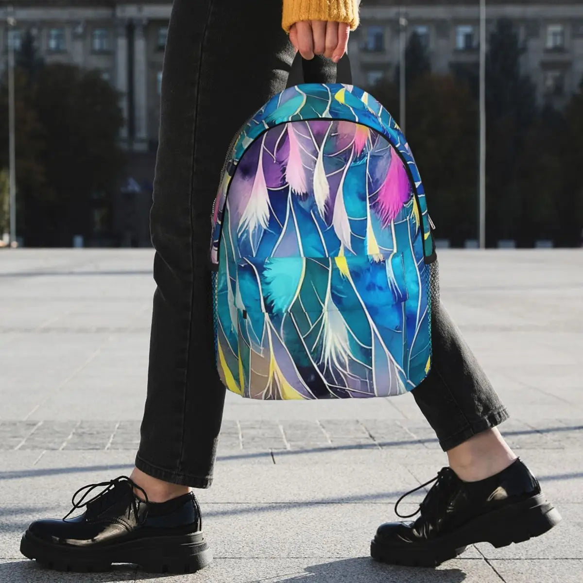 Pastel Puffs Feathers Backpack Hot Sale Daypack Large Capacity Boy Girls BookBag Shoulder Bags for Men Women Children School Bag
