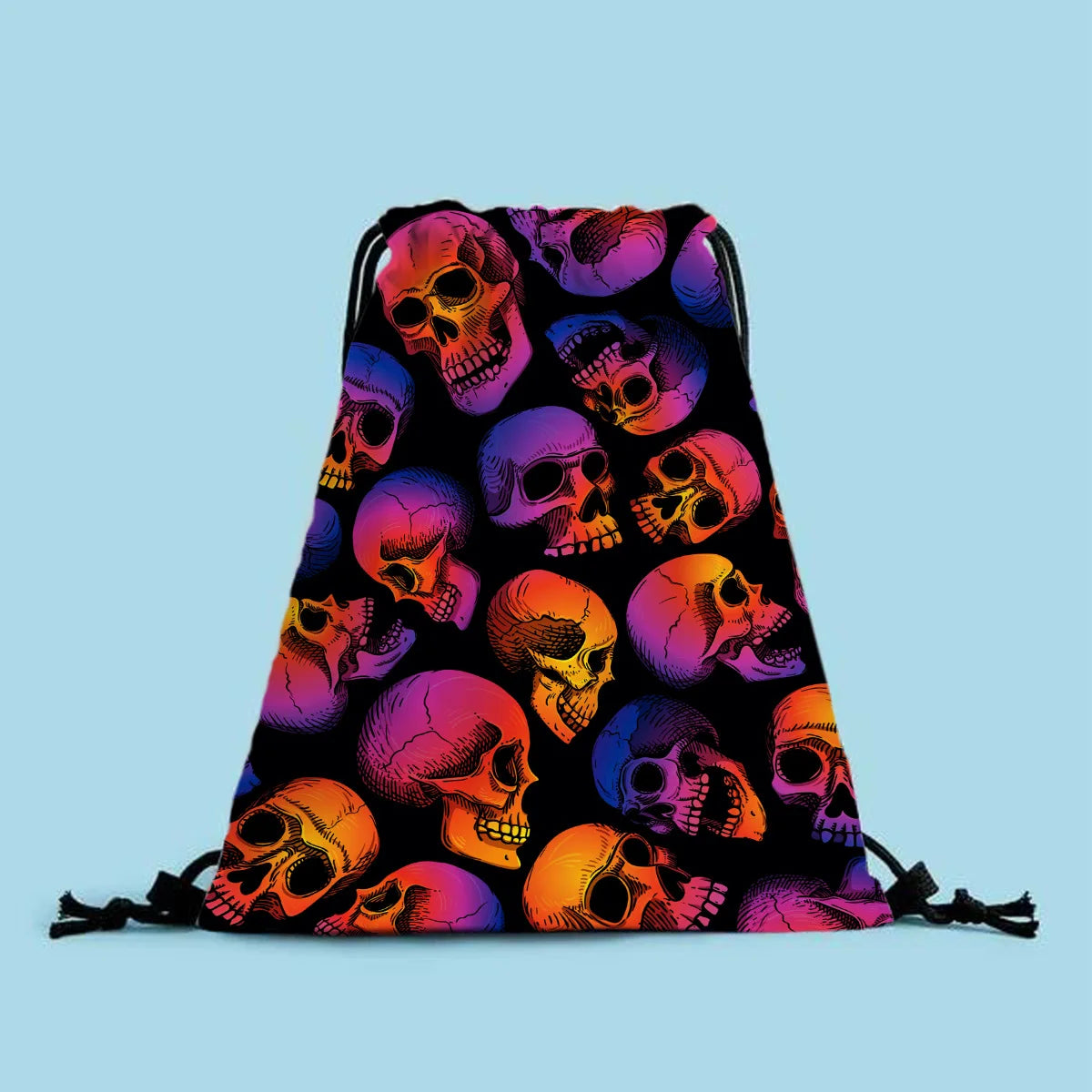 Polyester Printing Drawstring School Book Bag Boys Girls Kids Adult Gym PE Kit Sack Portable Travel Shopping Pouch Bag