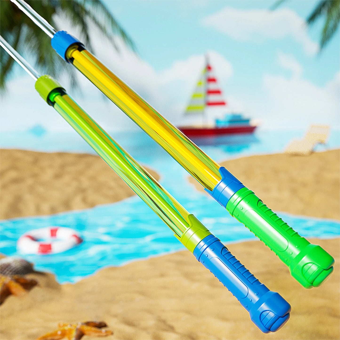 16.5-27inch Water Soaker Blaster Telescopic Water Game Fighting Toys for Kids Adults Outdoor Summer Pool Beach Outdoor Activity