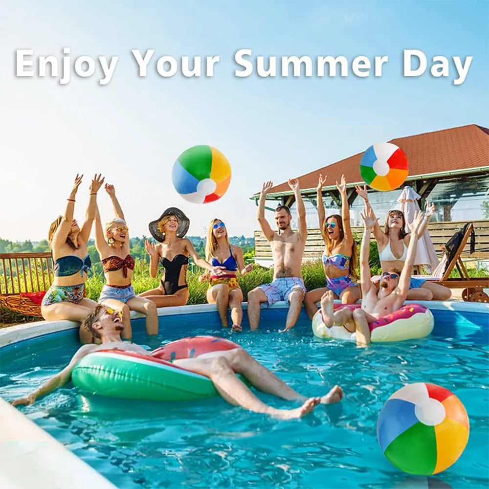 Inflatable Beach Ball 40CM Colorful Jumbo Pool Toys Balls Clear Swimming Pool Water Beach Toys Outdoor Summer Party Favors